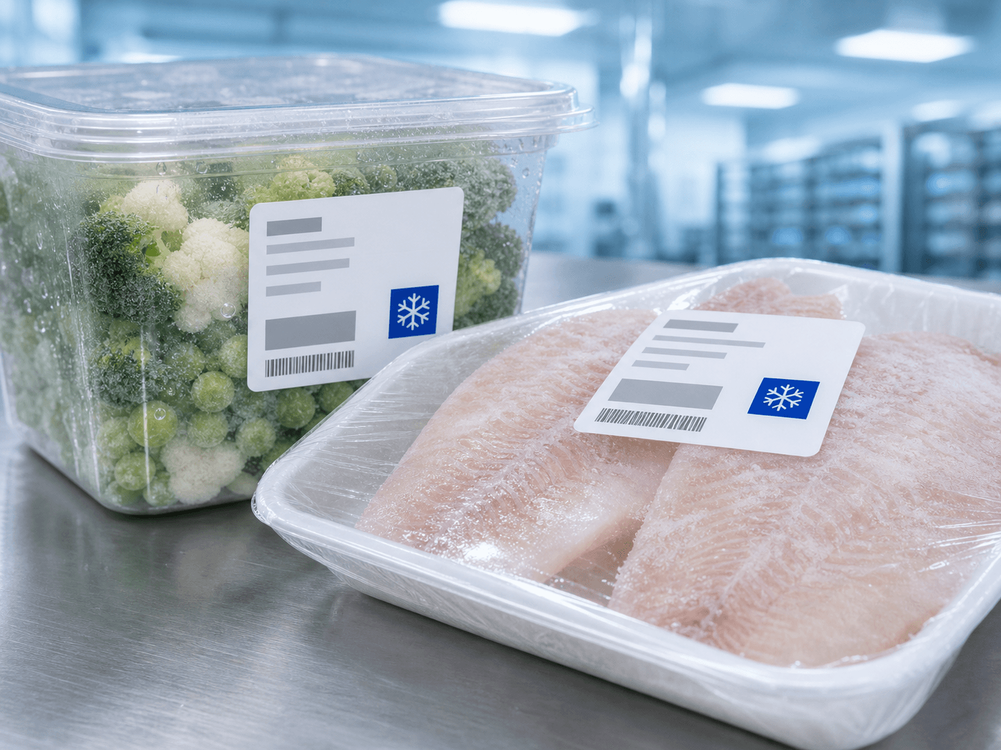 Etiquetas para produtos refrigerados e congelados em baixa temperatura